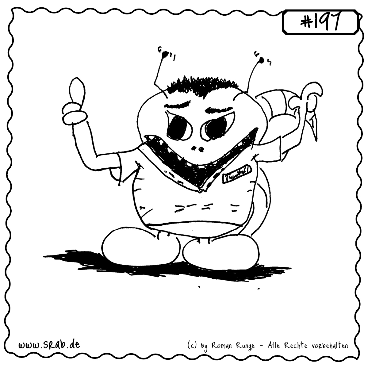 Srab #197 – Eng Poloshirt Kleidung Sitzt Knapp 1 Ein Srab in einem viel zu engen Poloshirt zeigt stolz den Daumen hoch – ein humorvolles Statement für Selbstliebe, Body Positivity und Textilphysik am Limit.