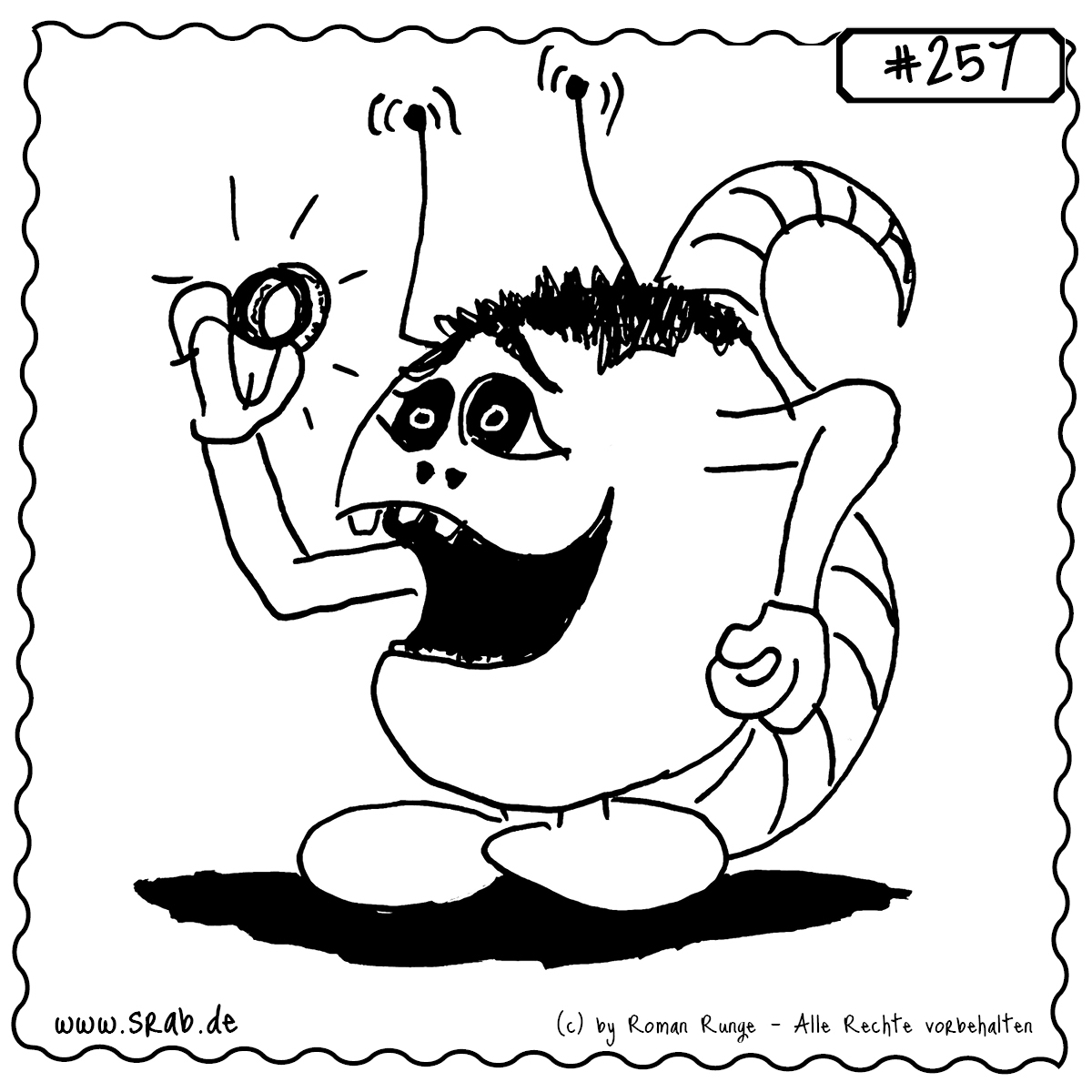 Srab #257 – Film Ring Herr Der Ringe Frodo Hobbit Macht 1 Dieser Srab hält *den einen Ring* in den Händen – geblendet, fasziniert, vielleicht schon verführt. Mit weit aufgerissenen Augen und ehrfürchtigem Blick erinnert er stark an Frodo, den Ringträger. Ideal für Fantasy-Fans, Tolkien-Nerds oder Cosplay-Enthusiasten mit Sinn für kultige Anspielungen.