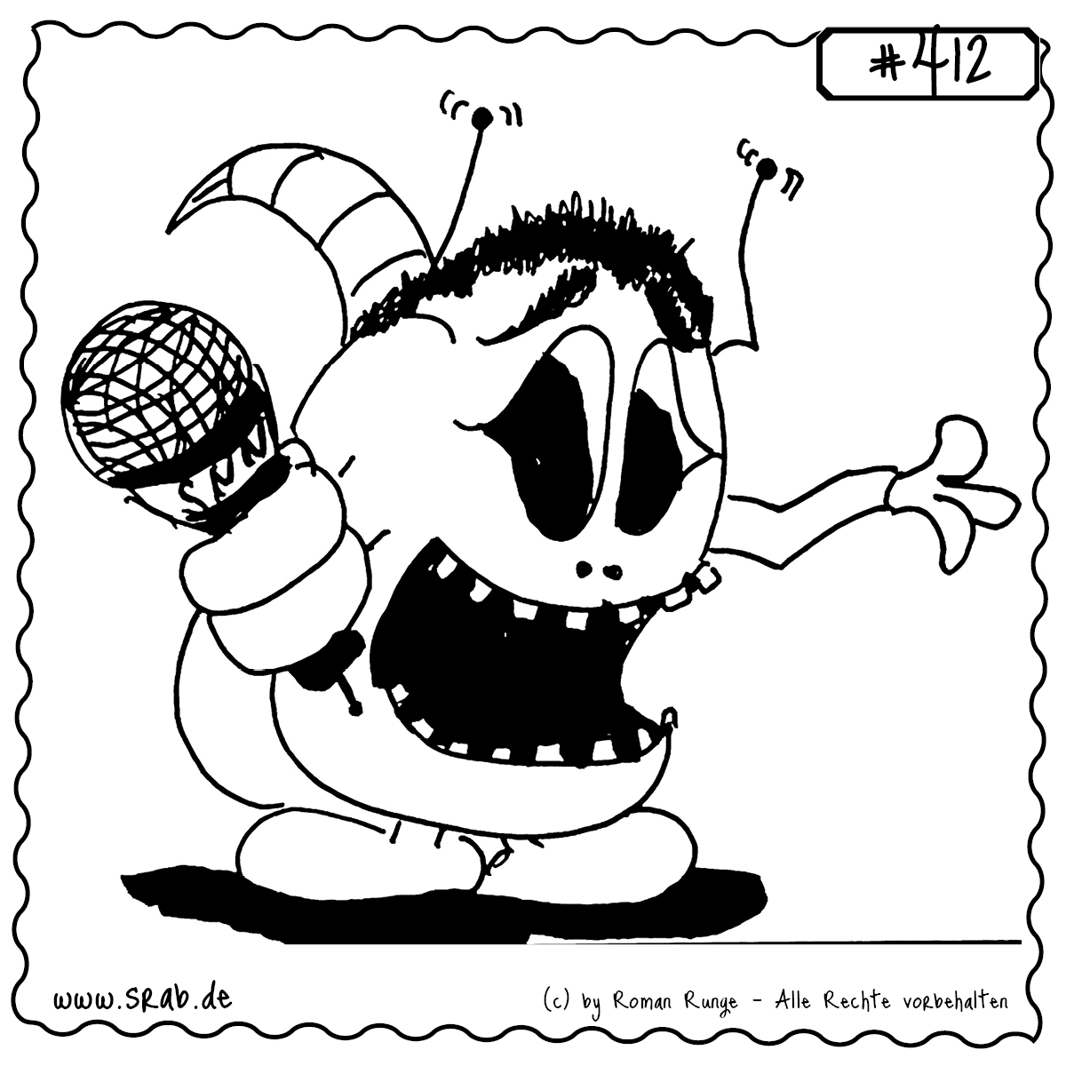 Srab #412 – Mikrofon Singt Spricht Interview Radiomoment 1 Dieser Srab hält ein Mikrofon und scheint voller Inbrunst zu sprechen oder zu singen. Ein Ausdruck für Stimme, Präsenz und alles, was gesagt (oder geschmettert) werden muss.