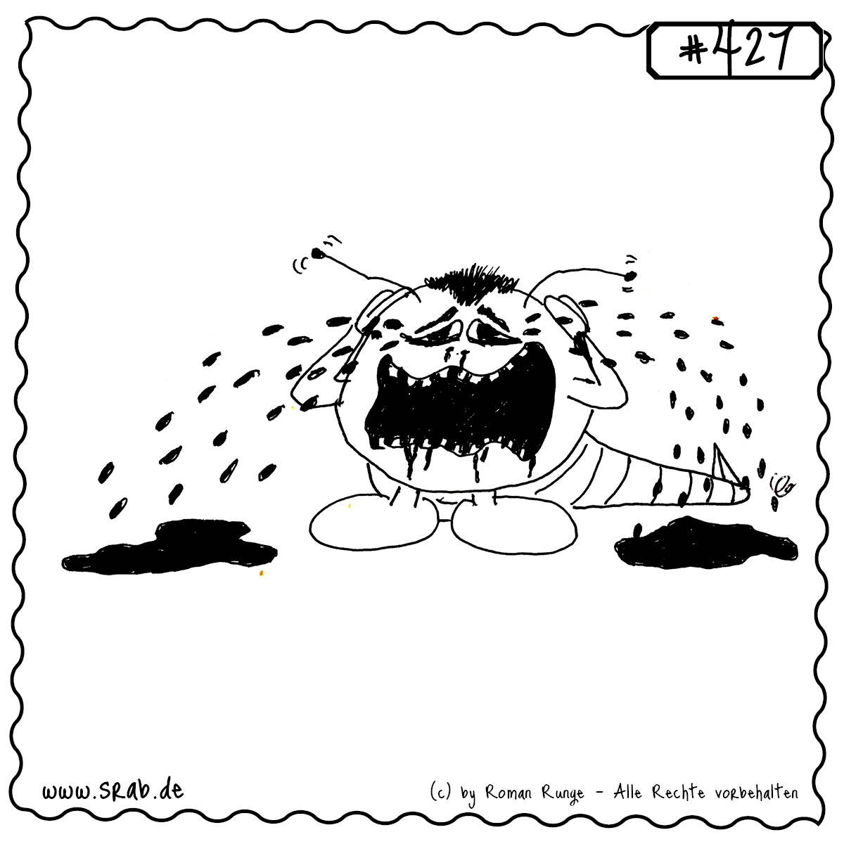 Dieser Srab weint aus tiefstem Herzen. Tränen strömen in alle Richtungen – ein bewegendes Motiv voller Traurigkeit, Mitgefühl und emotionaler Ausdruckskraft.