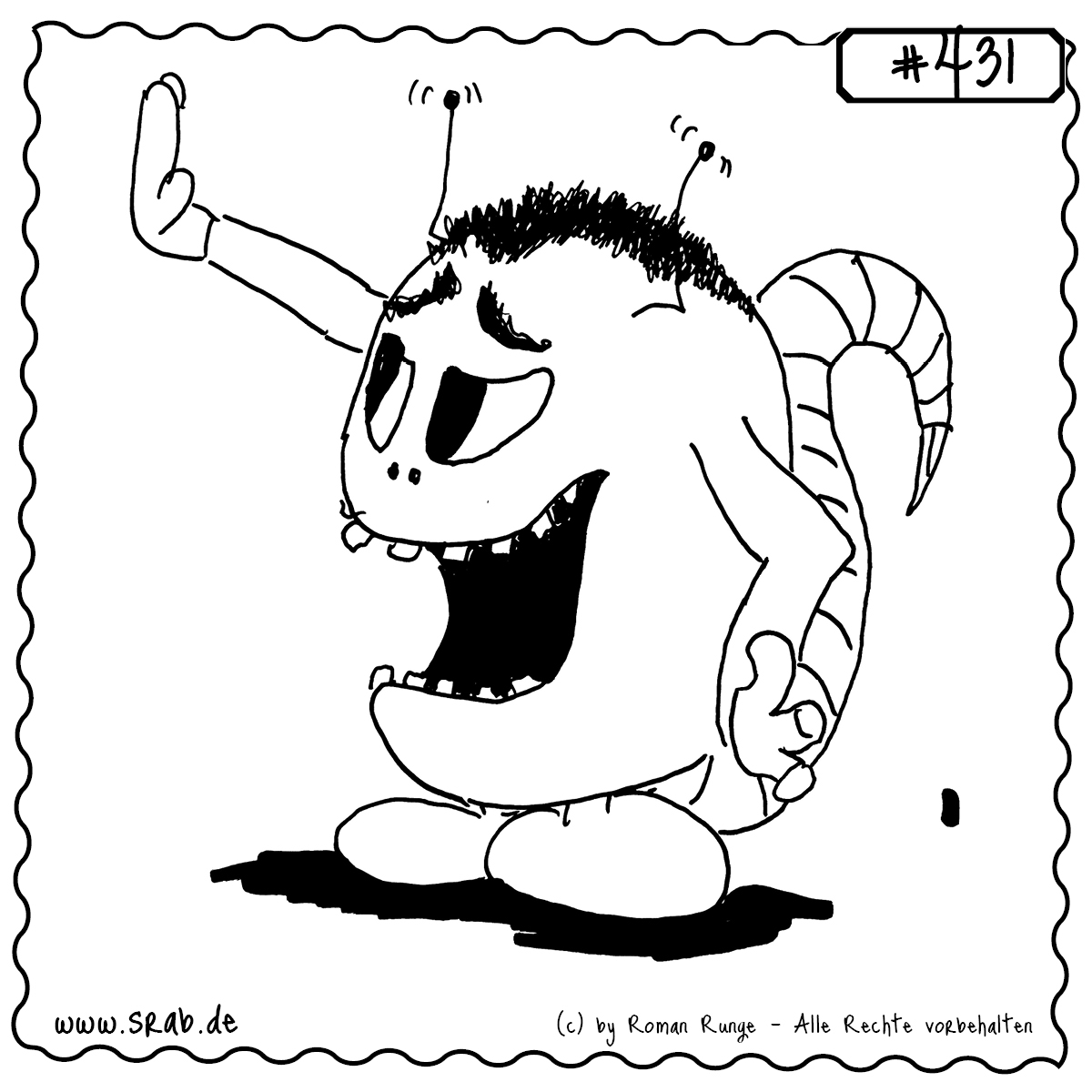 Dieser Srab streckt seine Hand zum High Five aus – mit breitem Grinsen und vollem Einsatz. Ein perfekter Gruß für Freundschaft, Begrüßung oder Abschied mit Stil!