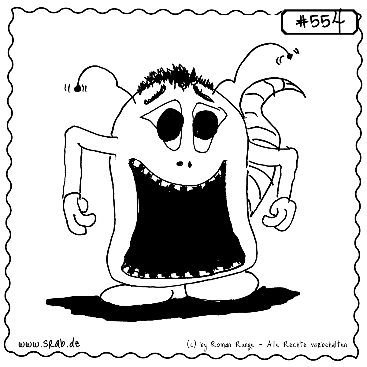 Mit riesigem, offenem Mund und ungläubigem Blick steht dieser Srab völlig baff da. Ein Motiv für alle, die Überraschung, Staunen oder absolute Sprachlosigkeit ausdrücken wollen.