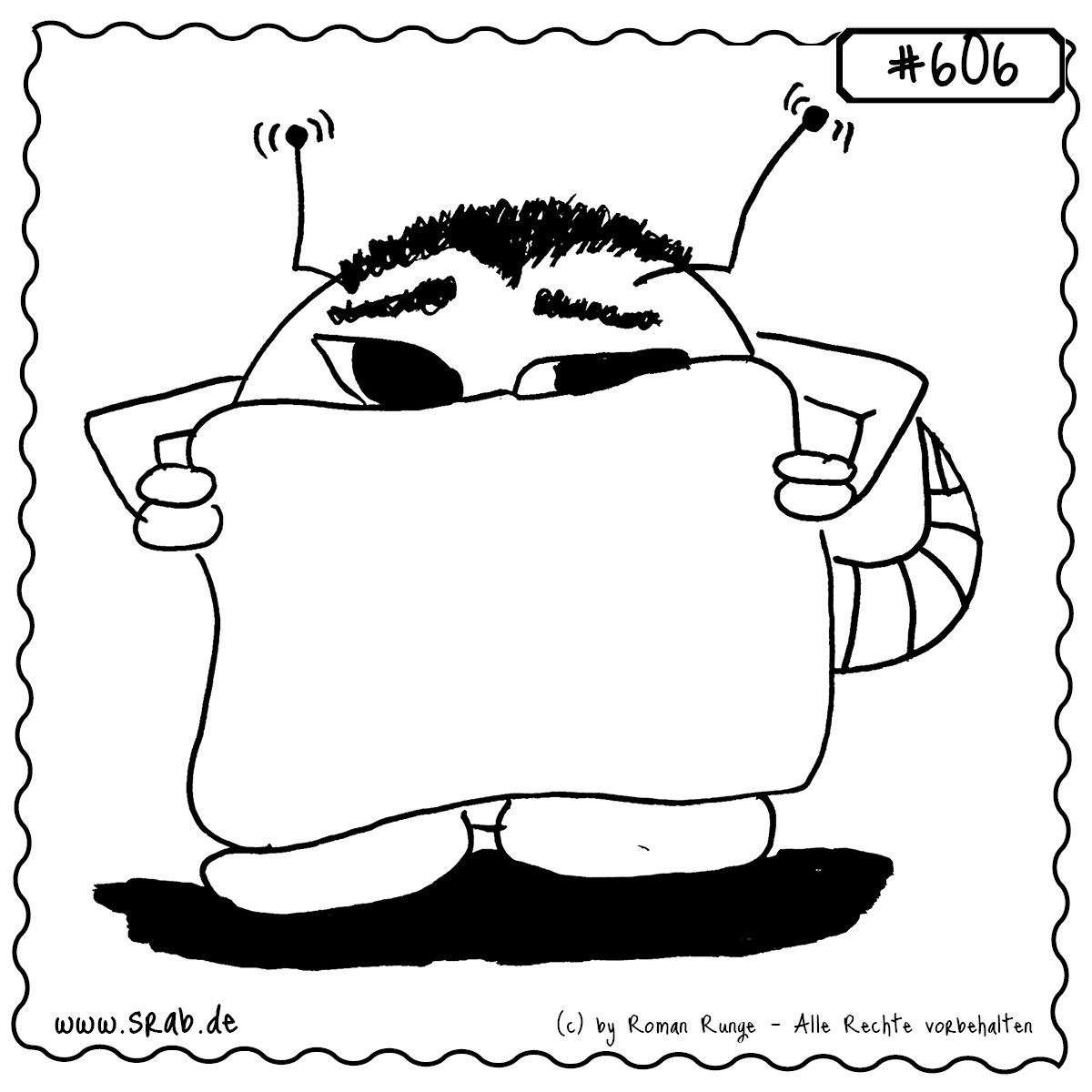 Srab #606 – Dokument Zettel Schild Plakat Botschaft 1 Dieser Srab hält ein leeres Schild in den Händen – bereit für jede Botschaft, Meinung oder Notiz. Ein vielseitiges Motiv für Statements, Kreativität oder stille Proteste.