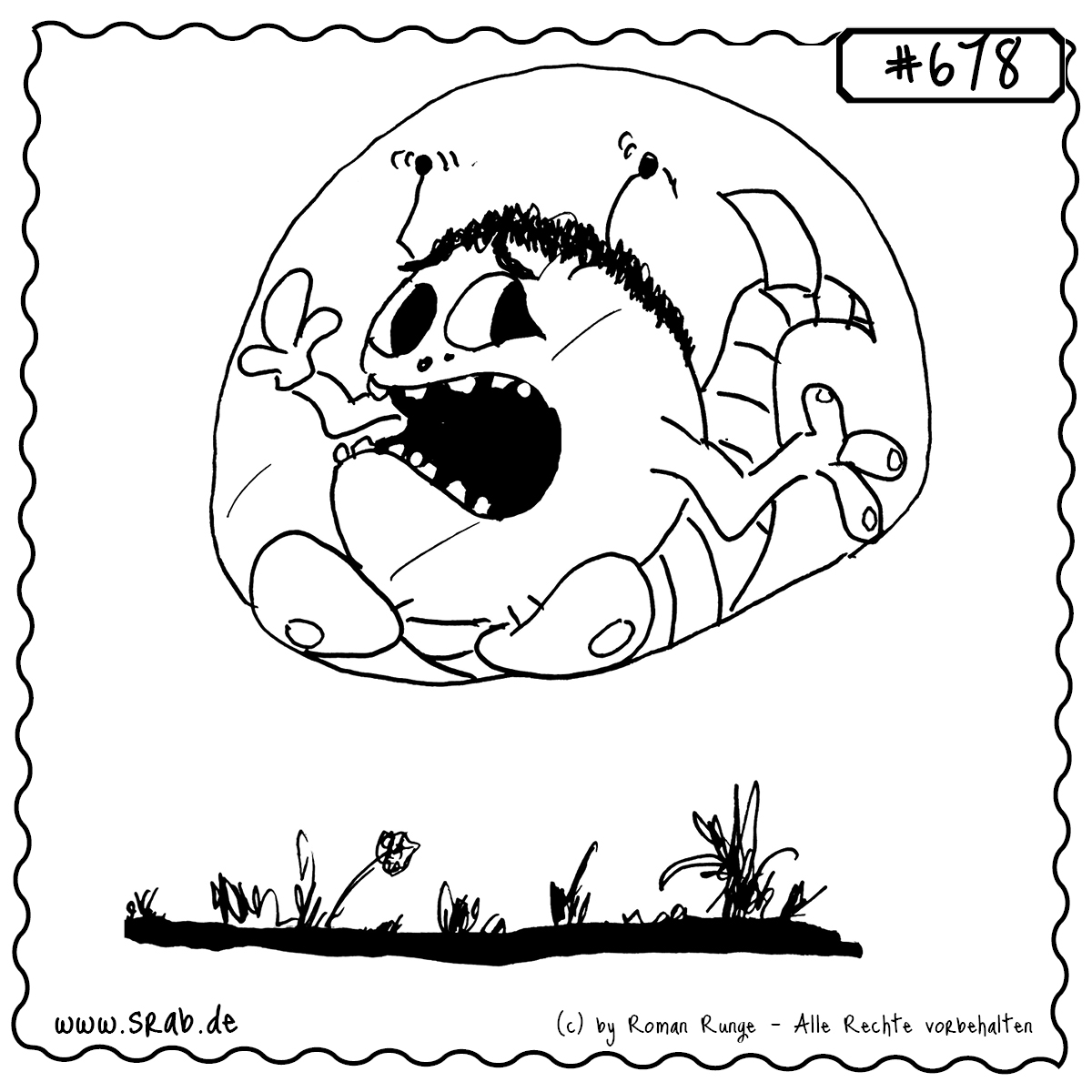 Srab #678 – Seifenblase Fliegen Allein Eingeschlossen 1 Dieser Srab schwebt in einer durchsichtigen Seifenblase über der Erde – gefangen, verängstigt und irgendwie entrückt. Die Blase symbolisiert Isolation, Schutz oder auch das Gefühl, abgehoben oder von der Welt getrennt zu sein. Perfekt für Themen wie Einsamkeit, mentale Barrieren oder das Gefühl, nicht dazuzugehören.