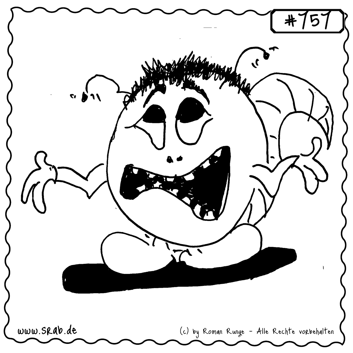 Srab #757 – Verzweiflung Ohoh Entschuldigung Egal Tja 1 Dieser Srab hebt die Arme, zuckt mit den Schultern und schaut dabei äußerst betreten. Ob