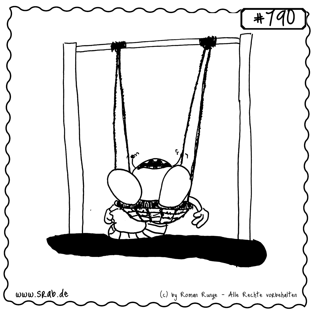 Srab #790 – Korbschaukel Schlafen Entspannen Spielplatz 1 In einer großen Korbschaukel liegend, die Antennen locker und die Augen geschlossen, zeigt dieser Srab pure Entspannung – ein echter Profi im Ausruhen.