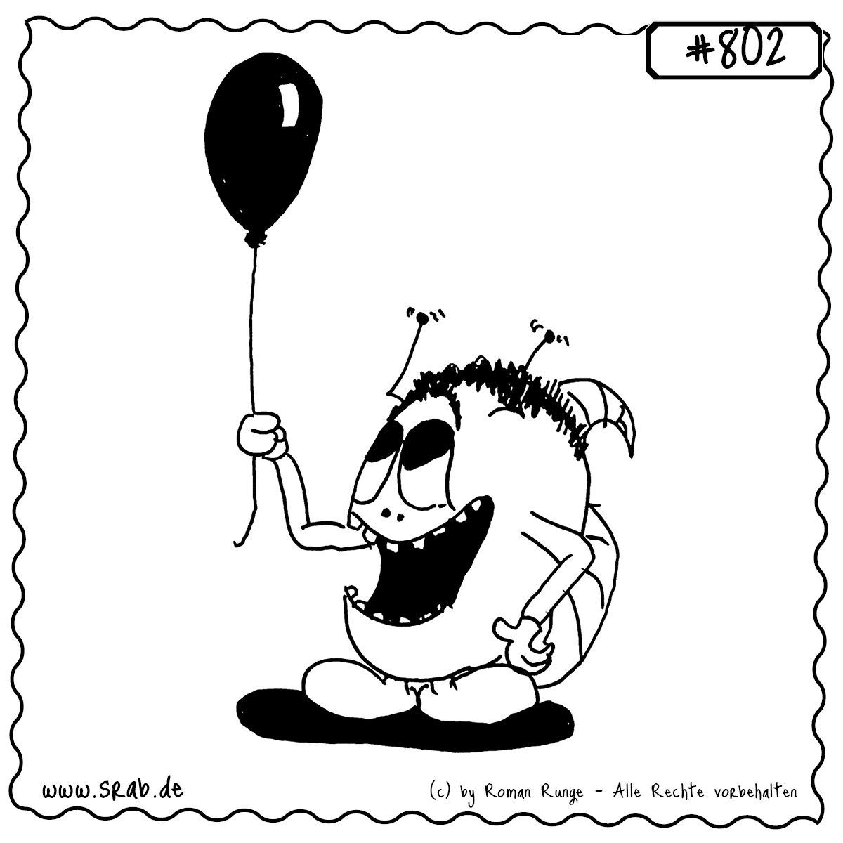 Srab #802 – Luftballon Geschenk Freude Liebe 1 Dieser Srab bringt Freude: Mit einem klassischen Luftballon in der Hand strahlt er über das ganze Gesicht. Ein liebevolles Motiv für Geschenke, kleine Aufmerksamkeiten oder einfach zum Schmunzeln. Ideal für Geburtstage oder liebevolle Grüße.