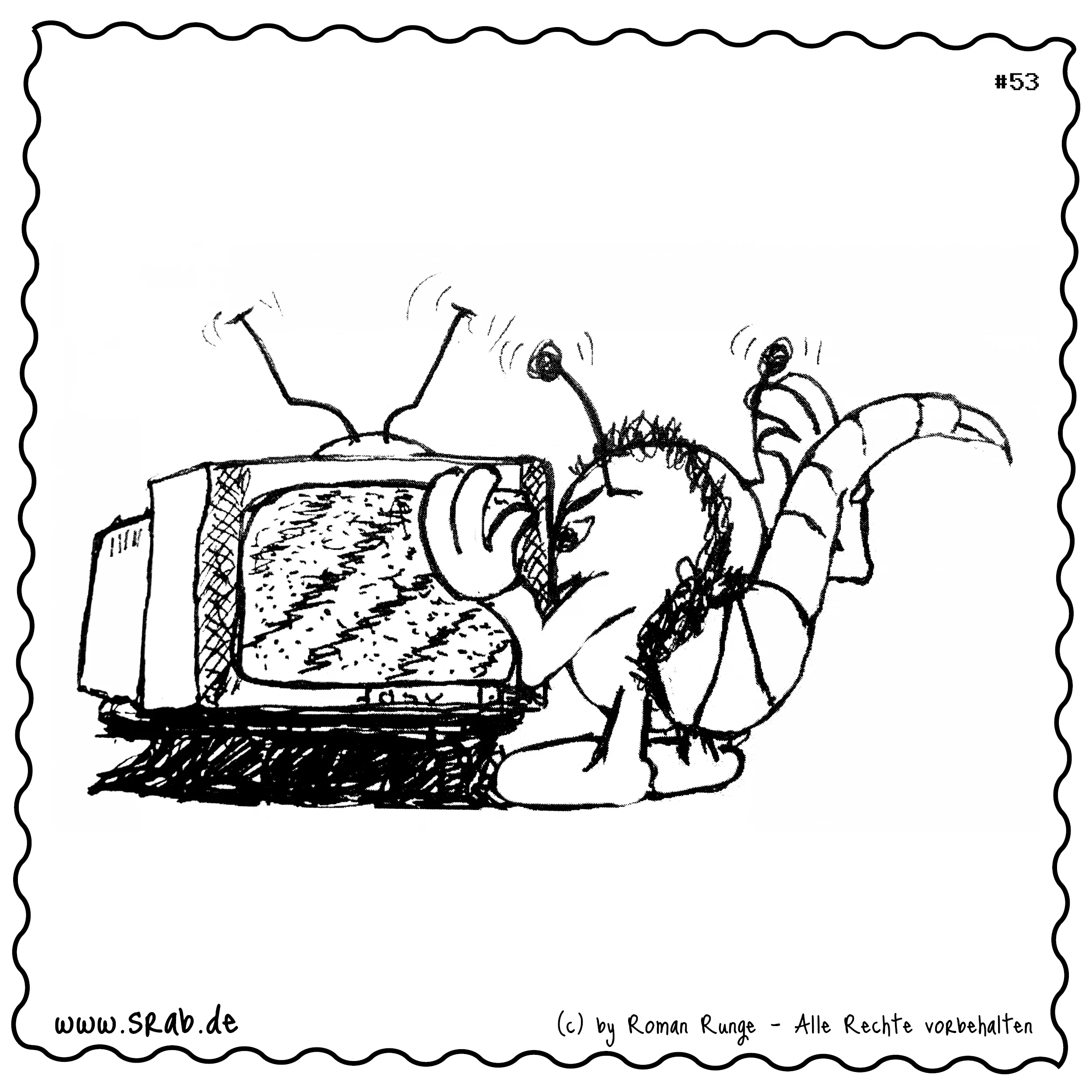 Srab #00053 - Fernseher Umarmung Tv Antennen Liebe