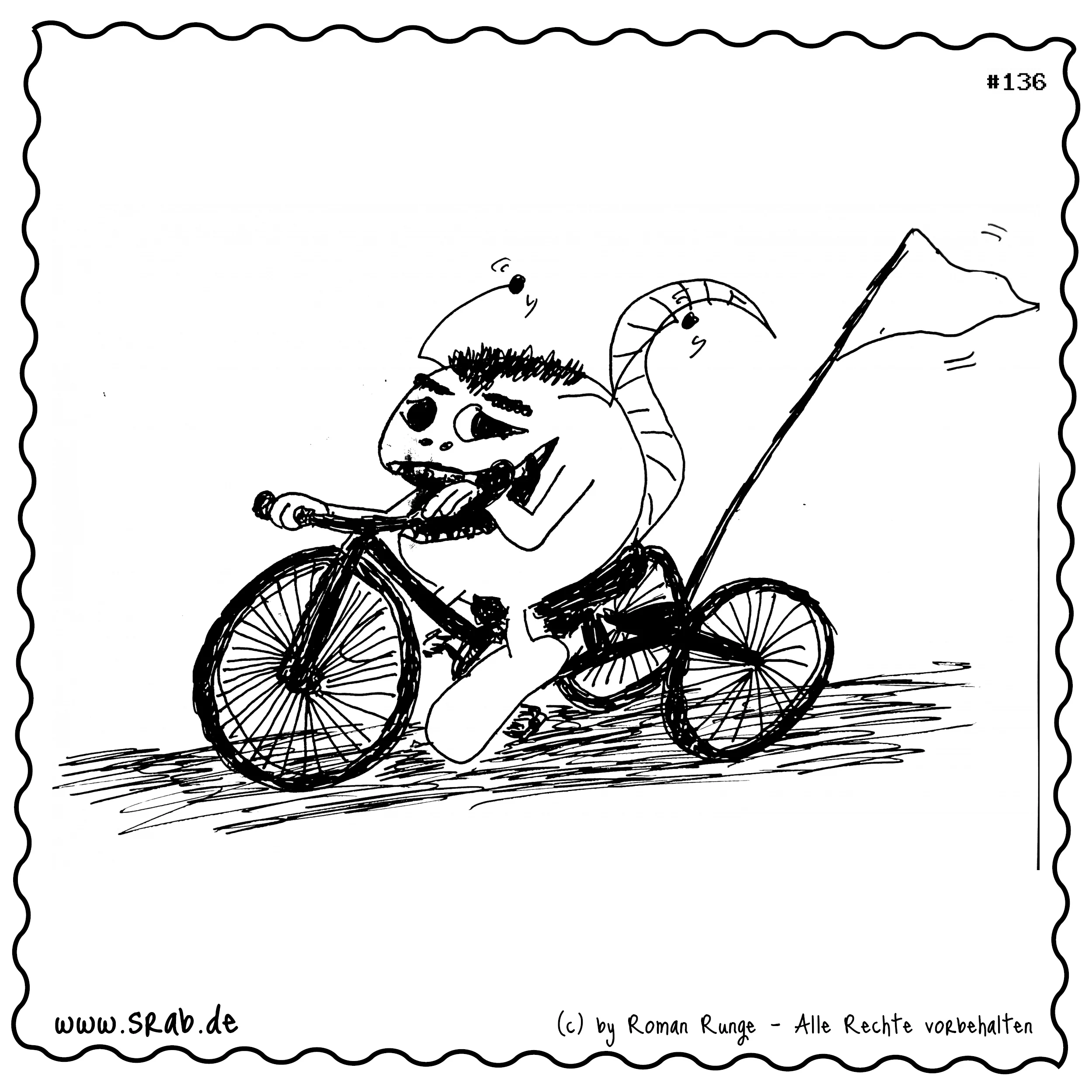 Srab #00136 - Fahrrad Dreirad Kinder Spielen Fahne Sport