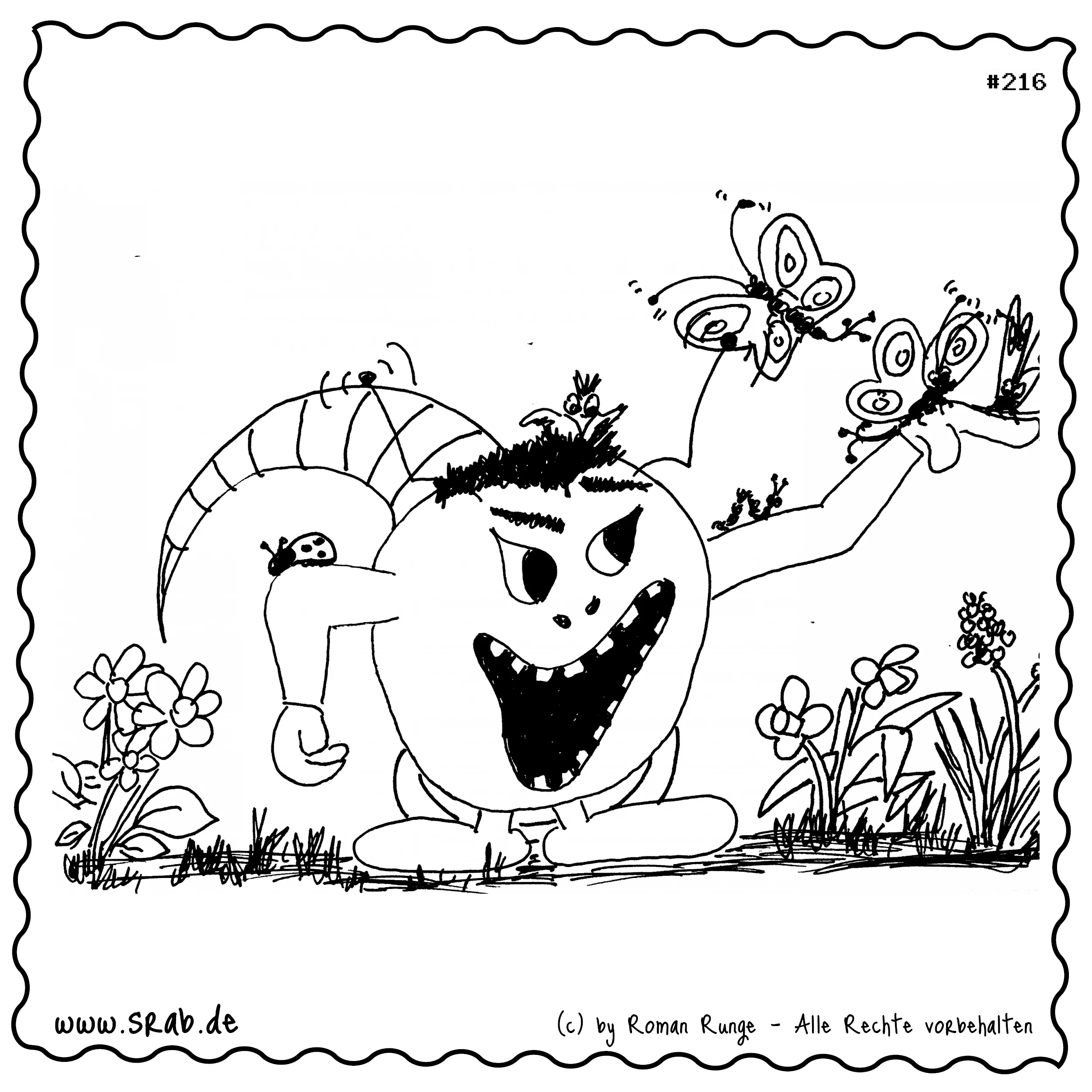 Srab #00216 - Frühling Schmetterlinge Blumen Insekten Happy