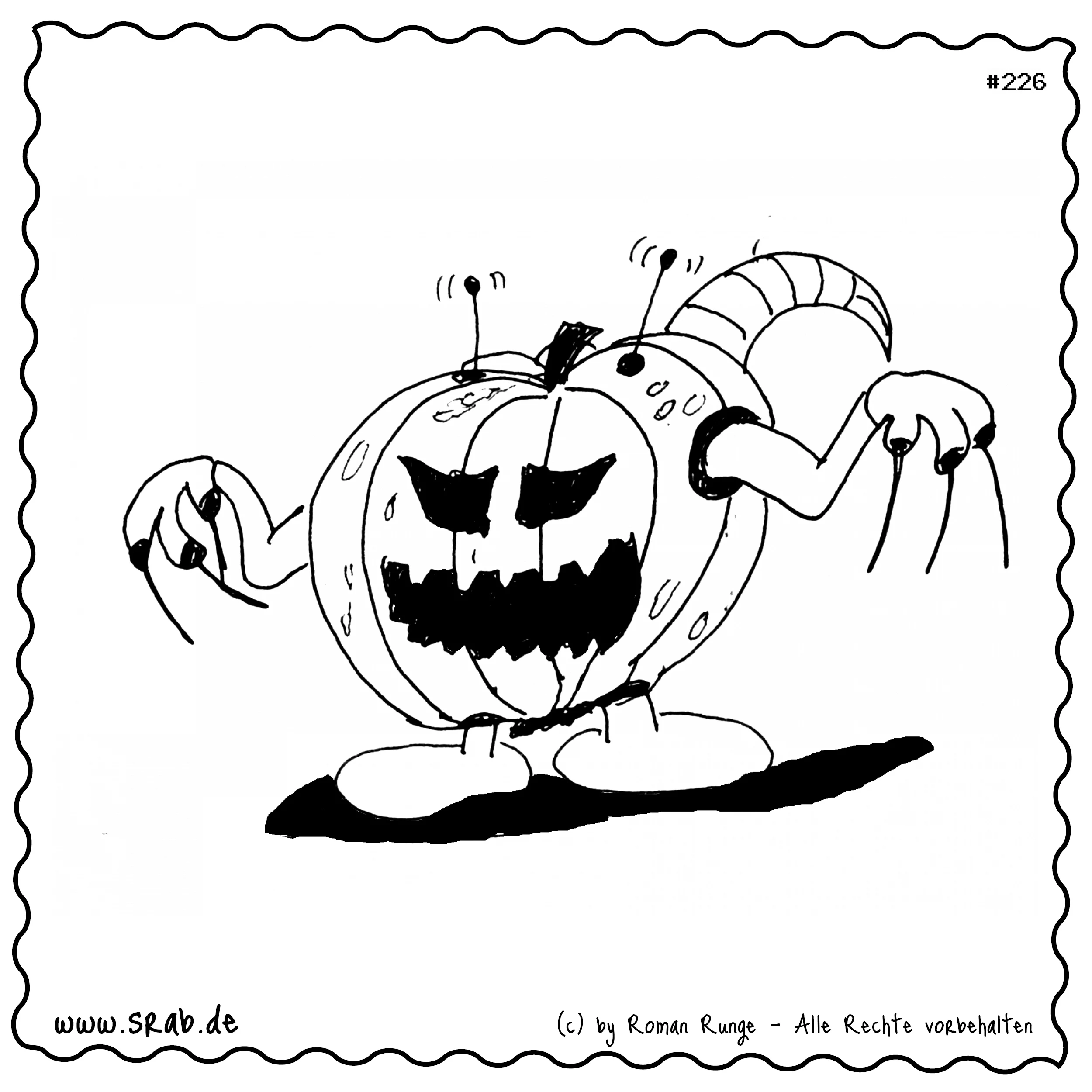 Srab #00226 - Halloween Kuerbis Monster Horror Herbst