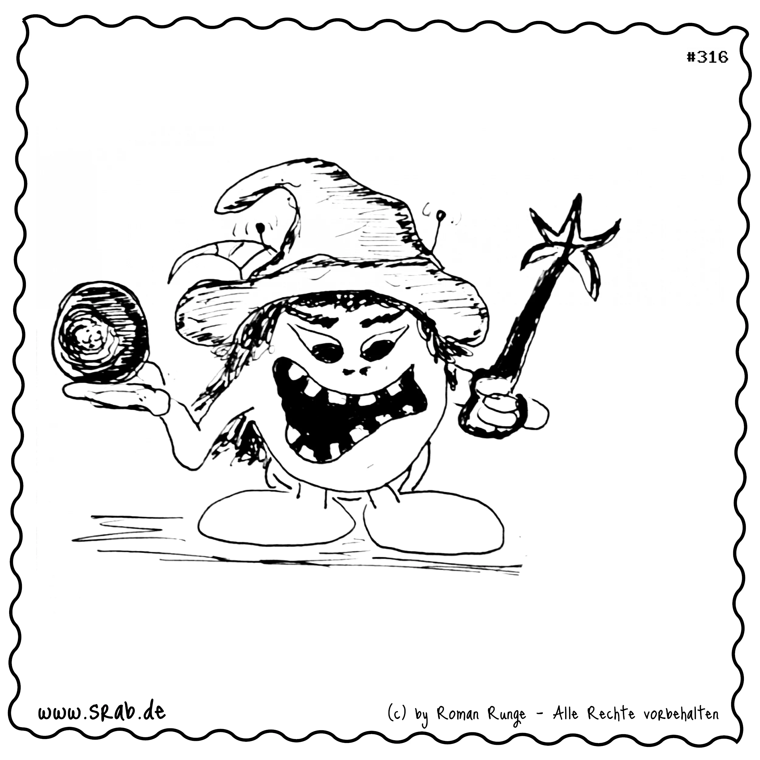 Srab #00316 - Zauberer Magie Kugel Stab Hut Fantasy