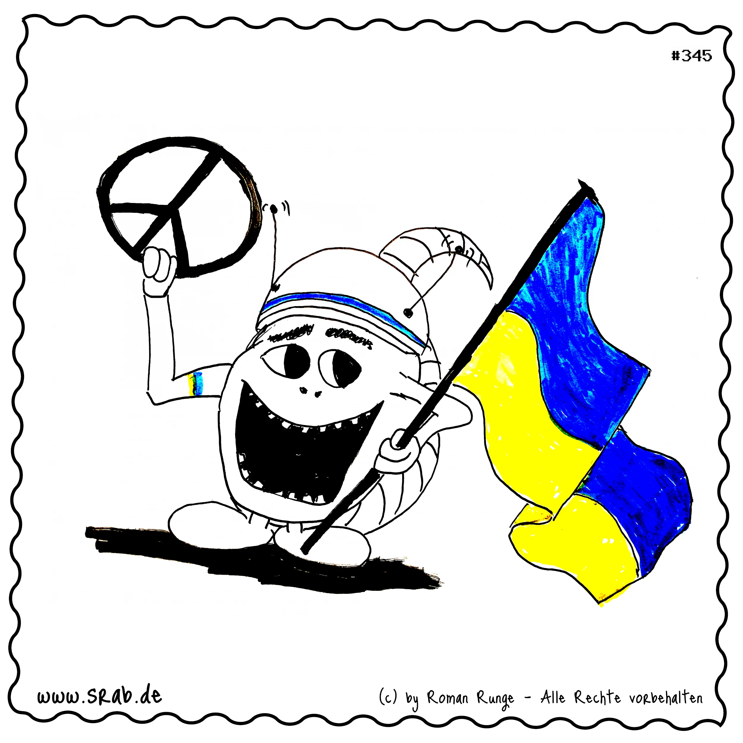 Srab #00345 - Frieden Ukraine Flagge Peace Helm Symbol