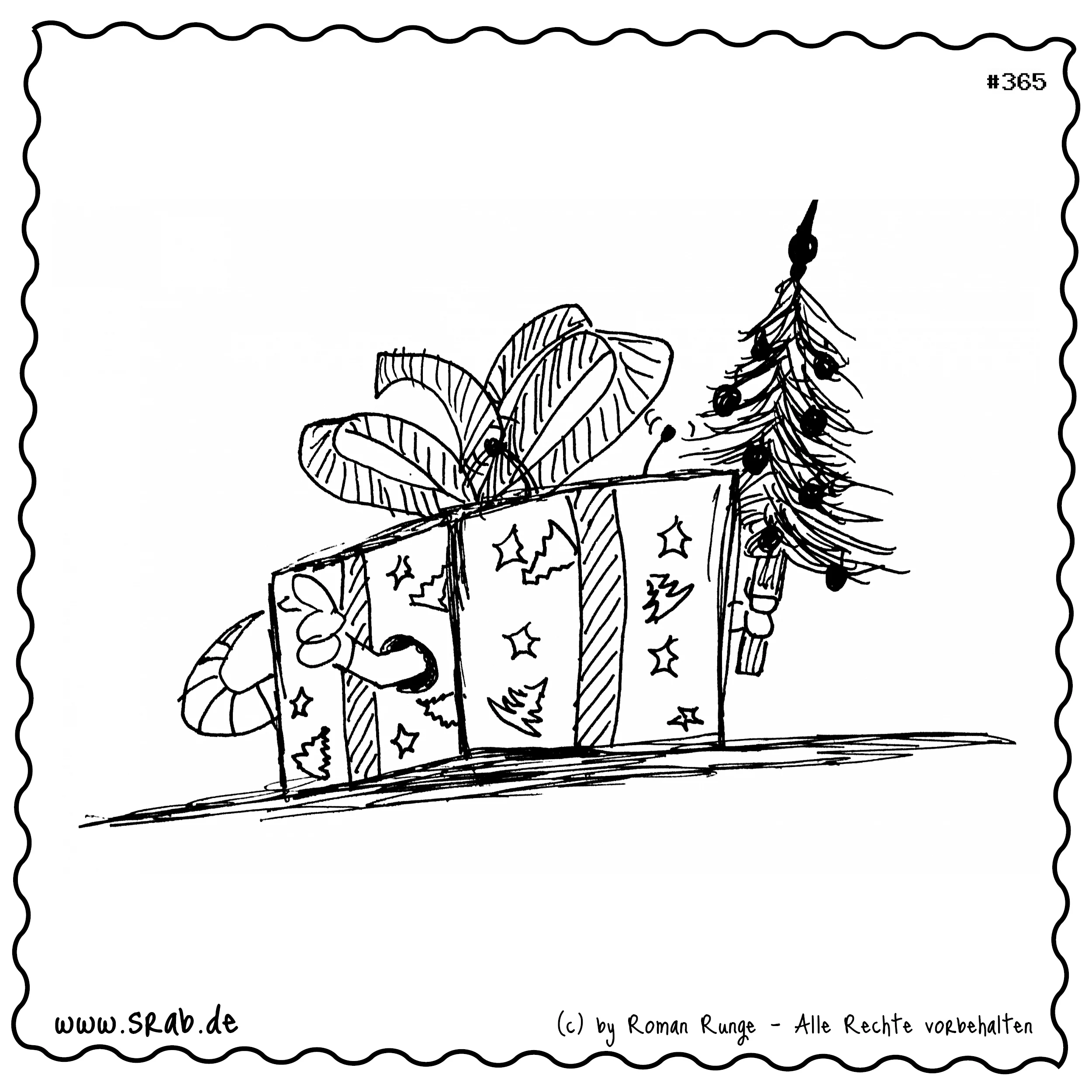 Srab #00365 - Geschenkbox vor dem Tannenbaum