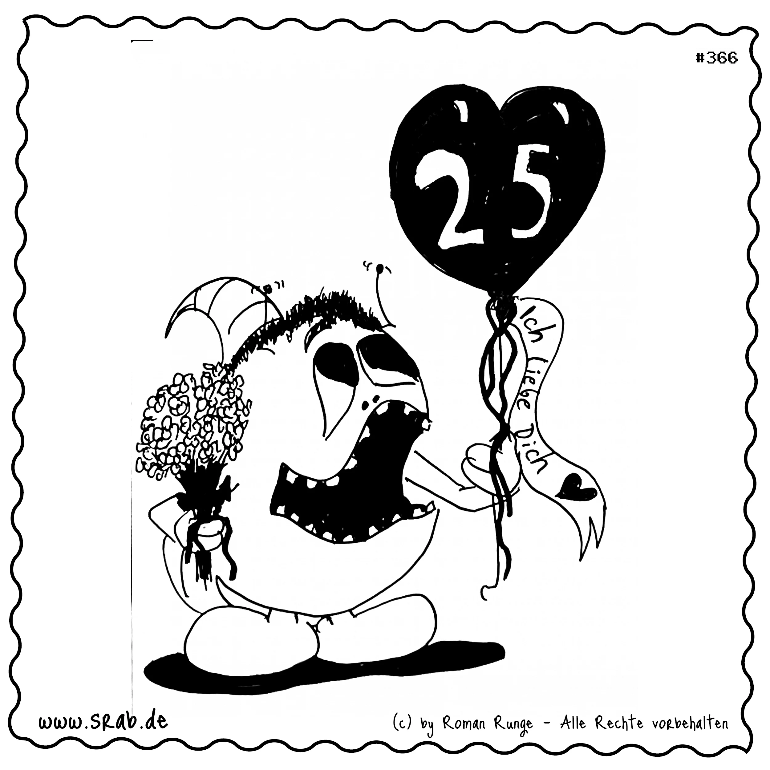 Srab #00366 - Jubilaeum 25 Jahre Liebe Blumen Ballon