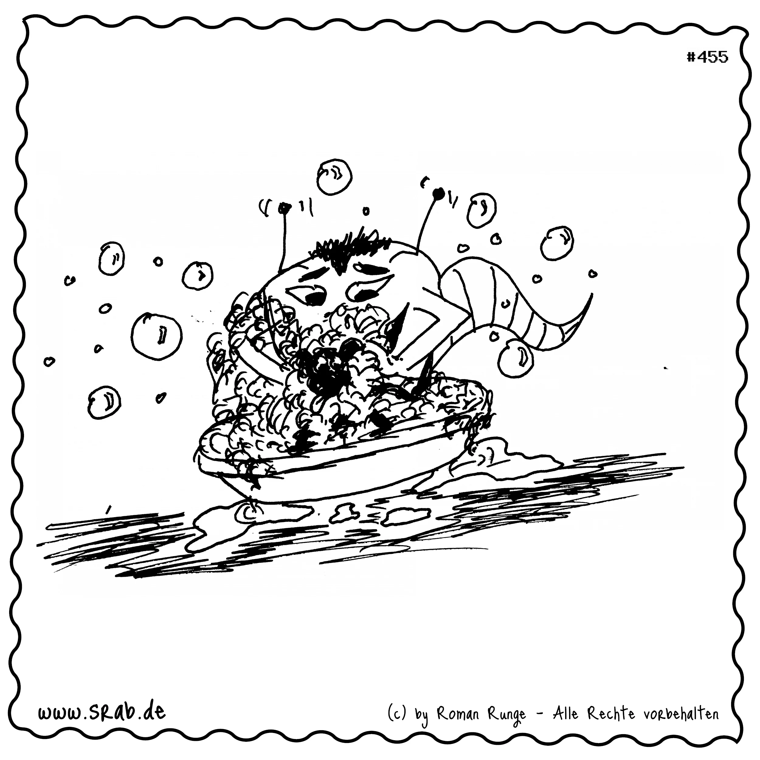 Srab #00455 - Baden Hund Schaum Badewanne