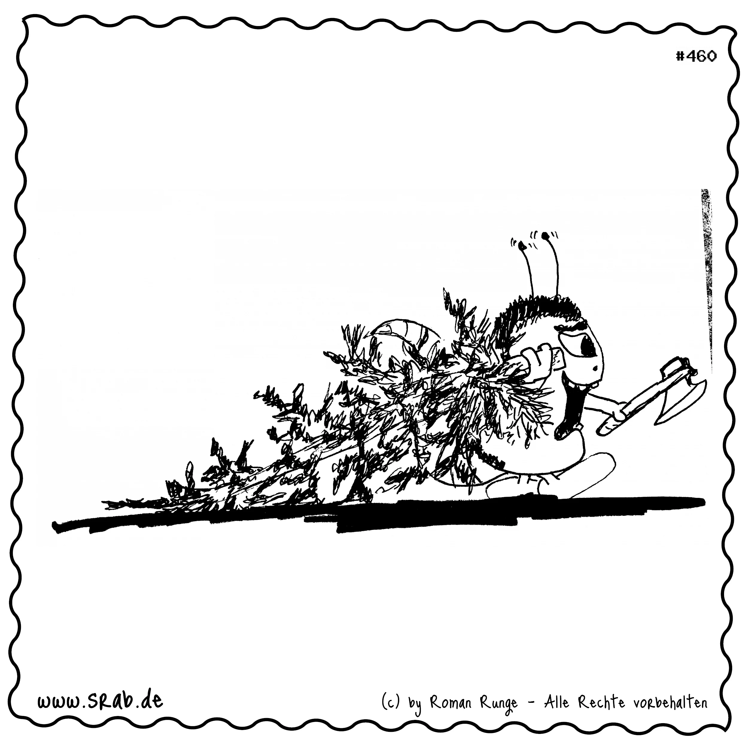 Srab #00460 - Weihnachten Tannenbaum Faellen Axt Alien
