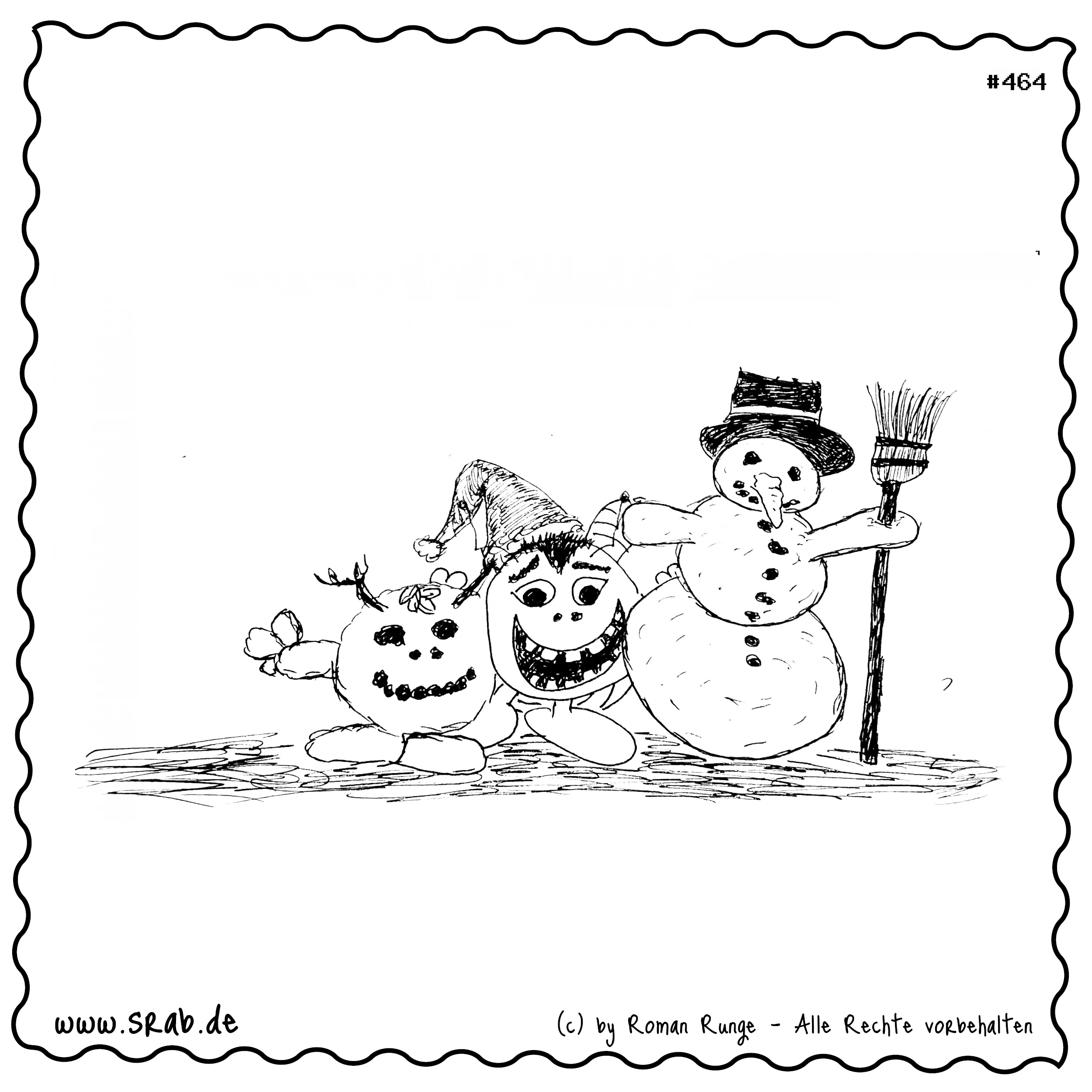 Srab #00464 - Weihnachten Schneemann Srab Rentier Schnee