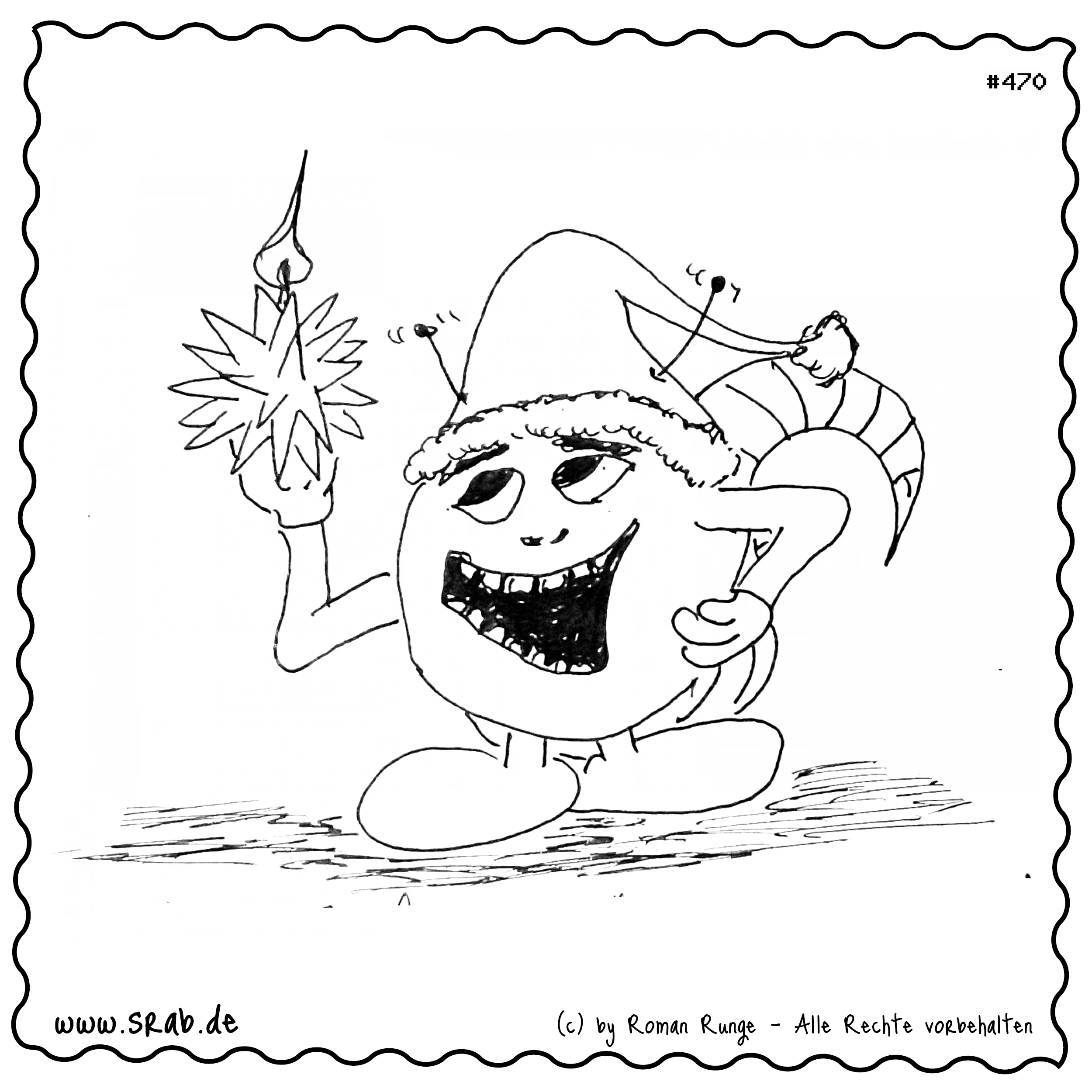Srab #00470 - Weihnachten Advent Stern Kerze Muetze