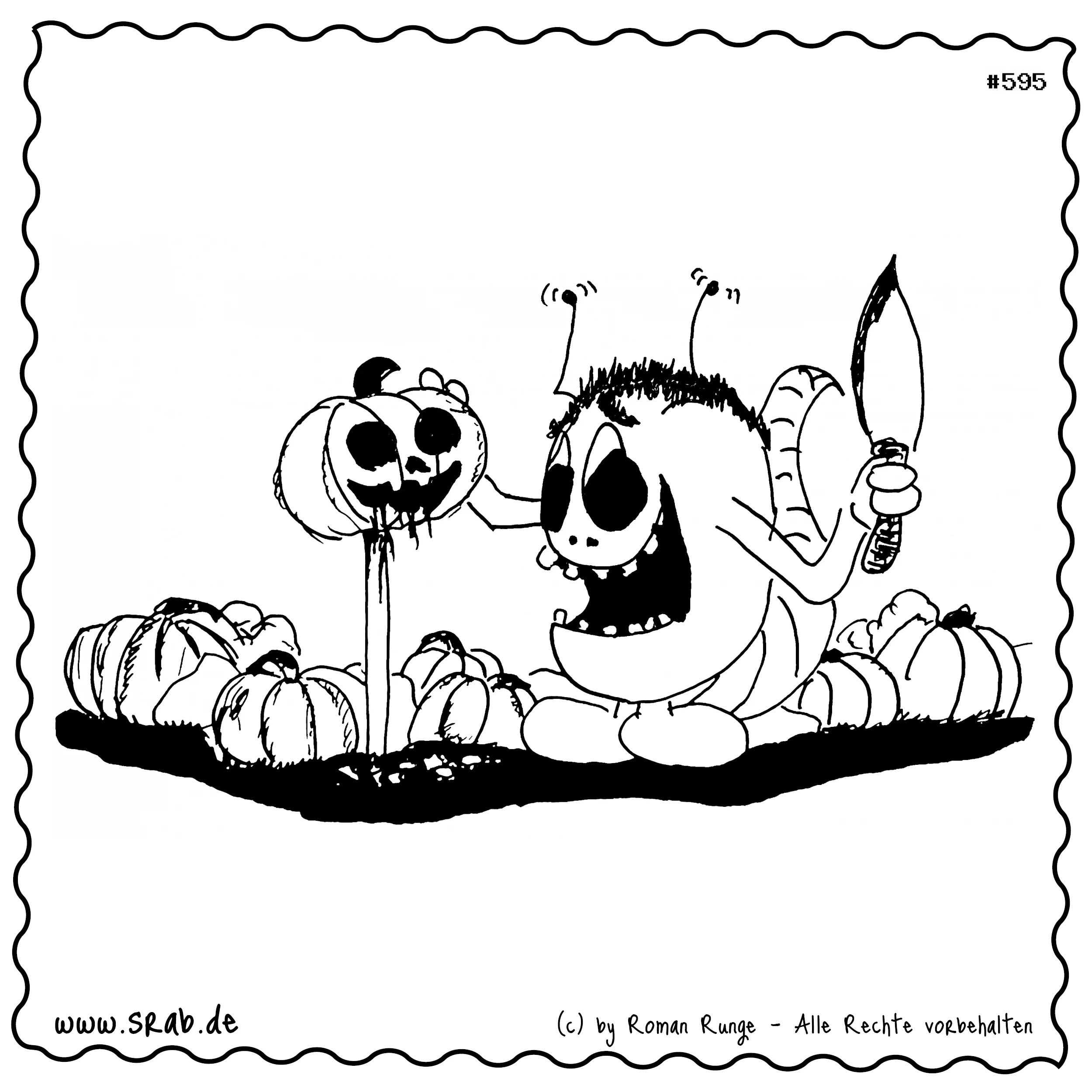 Srab #00595 - Halloween Kuerbis Messer Gruseln