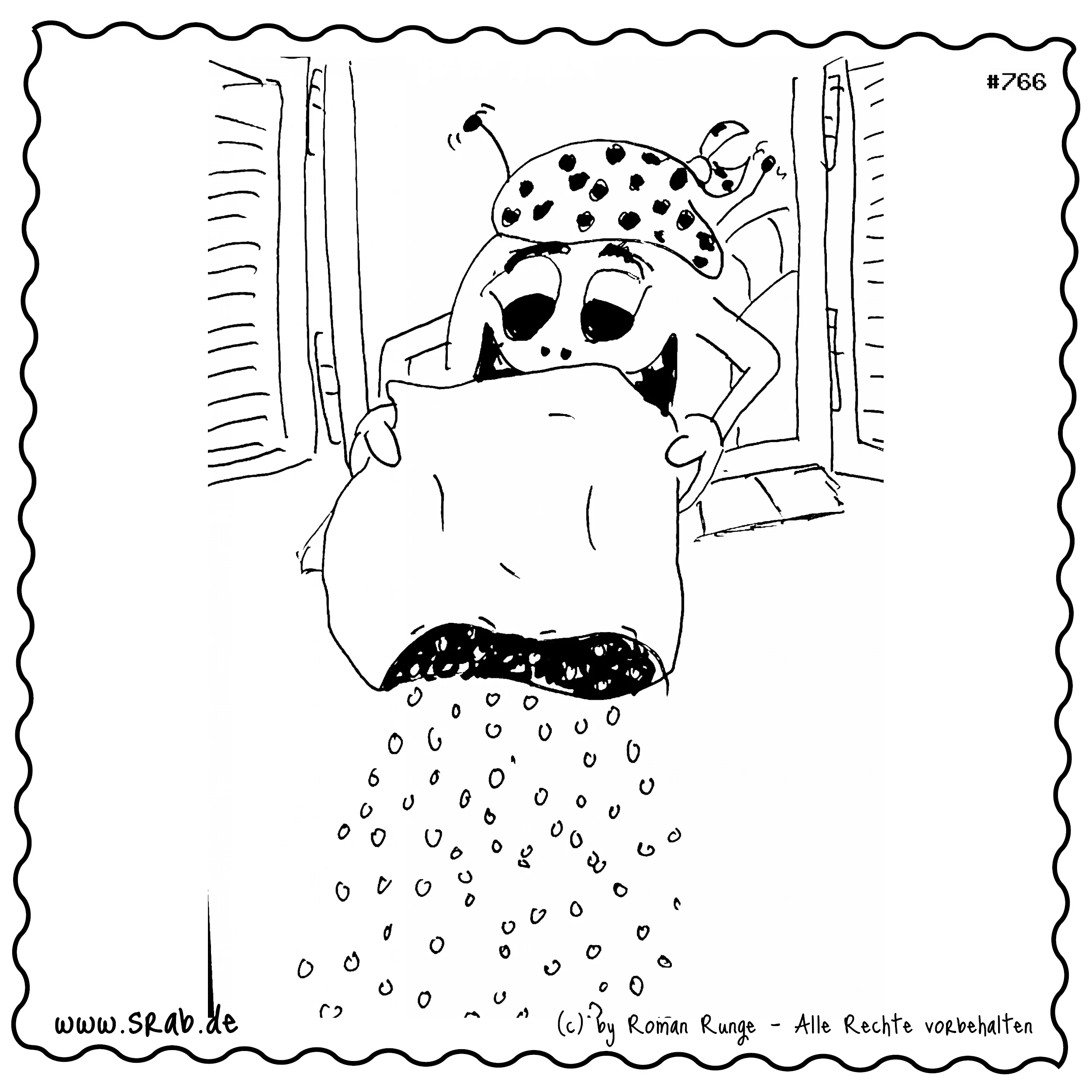 Srab #00766 - Frau Holle Kissen Schnee Kopftuch Fenster