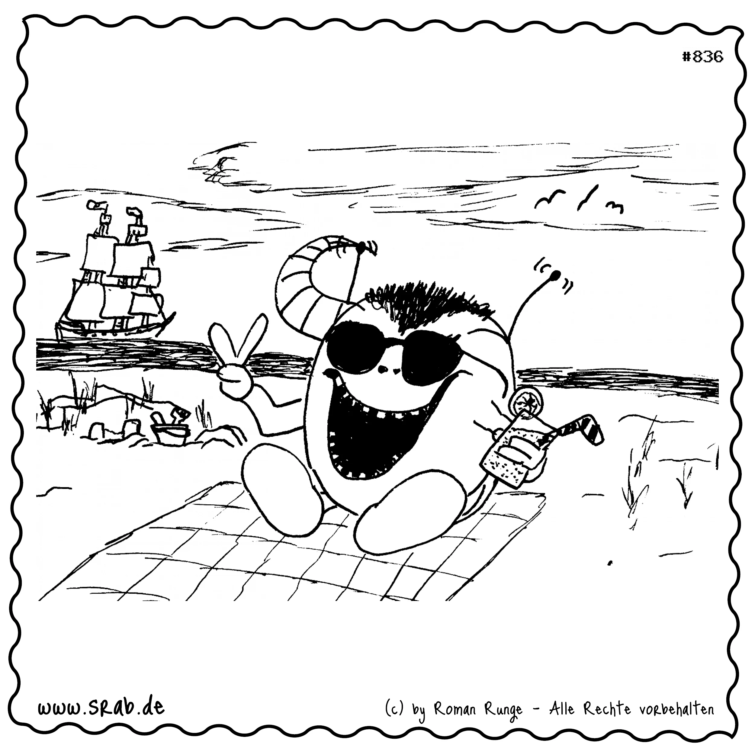 Srab #00836 - Strandurlaub Sonne Cocktail Schiff