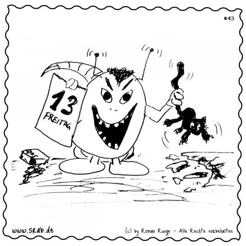 Srab #00043 - 0115 Freitag Der 13. Unglueck Glueck Pech Latze Kalender Scherben Salz Aberglaube