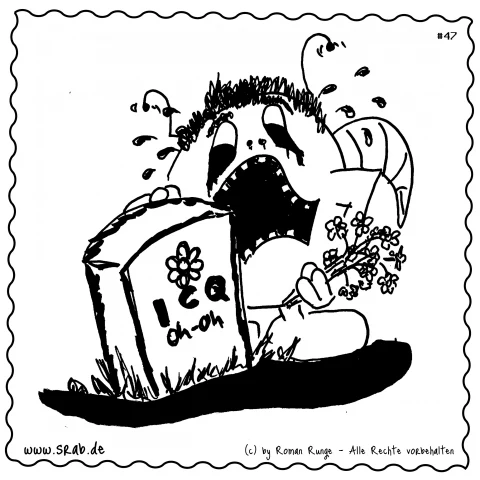 Srab #00047 - 0914 Icq Messenger Instant Messager Eol Ohoh Grabstein Ende Grab Blumen