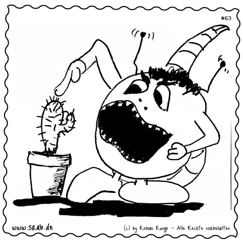 Srab #00063 - Kaktus Verletzt Sich Finger Aua Alien