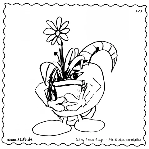 Srab #00073 - Blume Im Topf Alien Geschenk Trost Liebevoll