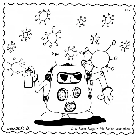 Srab #00087 - Influenca Gasmaske Pandemie Spray Nebelschleier