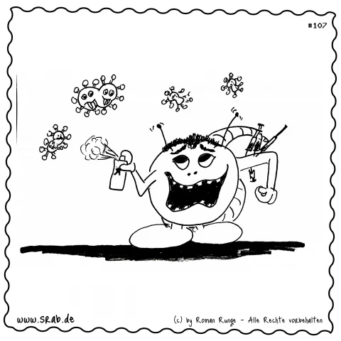 Srab #00107 - Corona Virus Spray Impfung Bazillen Desinfektion Spritze