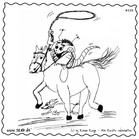 Srab #00115 - Cowboy Pferd Lasso Wildwest Reiten