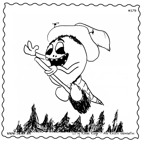 Srab #00179 - Hexenflug Besen Wald Nacht Halloween