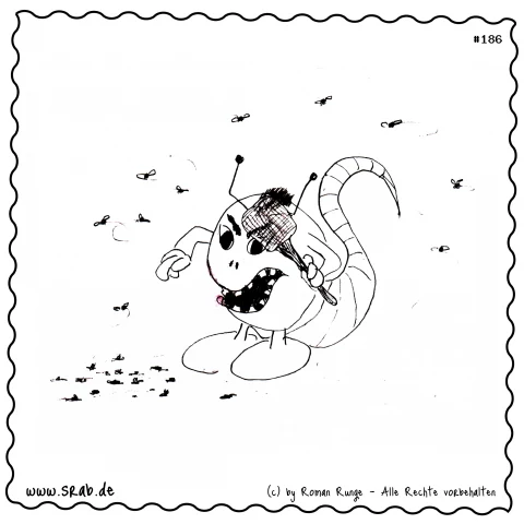 Srab #00186 - Fliegenklatsche Sommer Insekten Hassliebe