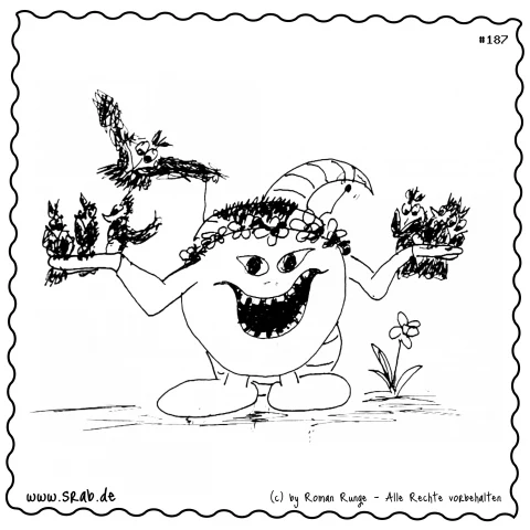 Srab #00187 - Fruehling Voegel Natur Blumen Freude