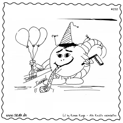 Srab #00232 - Geburtstag Party Tröte Luftballons Feiern Happy