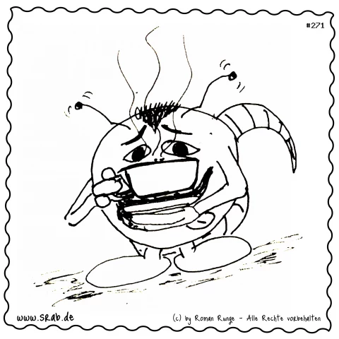 Srab #00271 - Kaffee Tee Tasse Pause Muede Heiss Getraenk