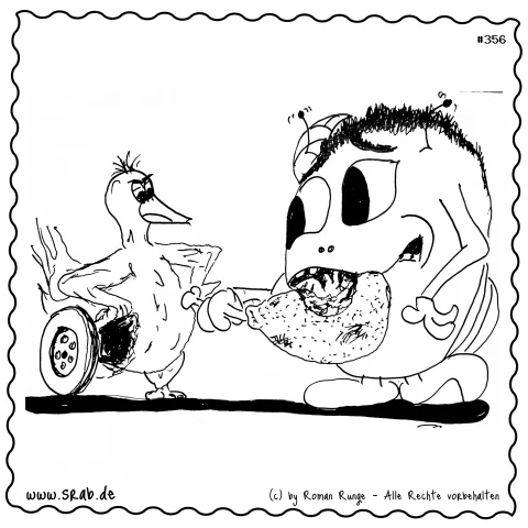 Srab #00356 - Gans Radbein Hähnchenkeule Essen Schwarzhumor