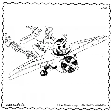 Srab #00382 - Propellerflugzeug Wolken Fliegen Abenteuer