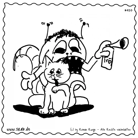 Srab #00410 - Katze Erschrecken Troete Tierstreich Alien