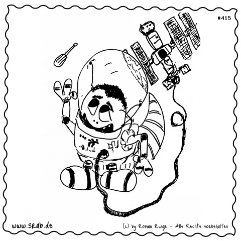 Srab #00415 - Astronaut Weltraum Schweben Iss Verloren