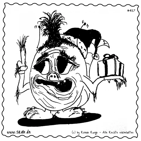 Srab #00417 - Weihnachten Grinch Muede Genervt Karotte Geschenk