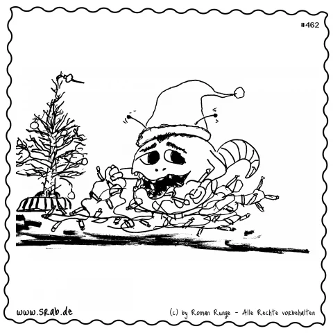 Srab #00462 - Weihnachten Lichterkette Verheddert Alien