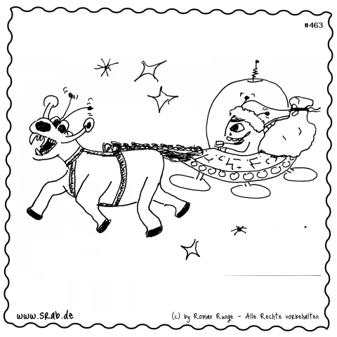 Srab #00463 - Weihnachten Ufo Rentier Schlitten Santa