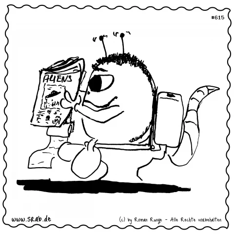 Srab #00615 - Toilette Zeitung Klo Lesen Aliens Klatschblatt