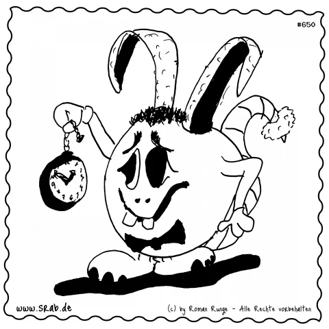 Srab #00650 - Hase Uhr Keine Zeit