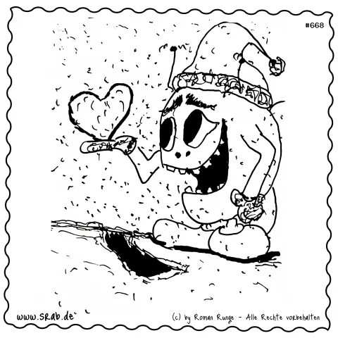 Srab #00668 - Schnee Weihnachten Herz Liebe Winter Kalt Muetze