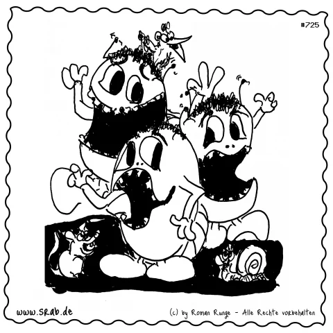 Srab #00725 - Lachen Feier Trio Jubel Tiere