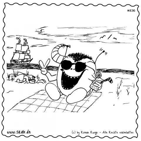 Srab #00836 - Strandurlaub Sonne Cocktail Schiff